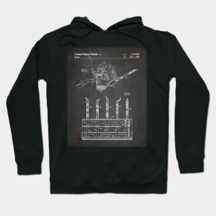 Dental Tools Patent - Dentist Hygienist Office Décor Art - Black Chalkboard Hoodie